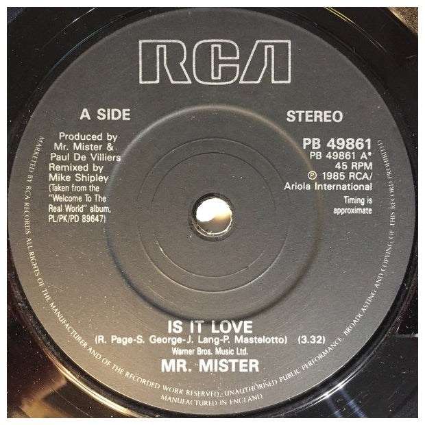 MR. MISTER - IS IT LOVE | 7" SINGLE USADO