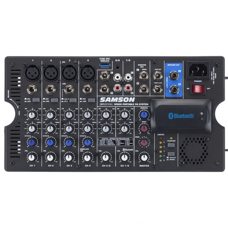 SISTEMA DE AUDIO SAMSON XP800 CON BLUETOOTH 800W | AUDIO PRO