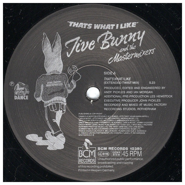JIVE BUNNY AND THE MASTERMIXERS - THAT S WHAT I LIKE (EXTENDED TWIST MIX) | 12" MAXI SINGLE VINILO USADO