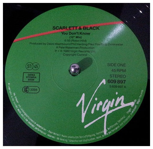 SCARLET AND BLACK - YOU DONT KNOW | 12" MAXI SINGLE VINILO USADO