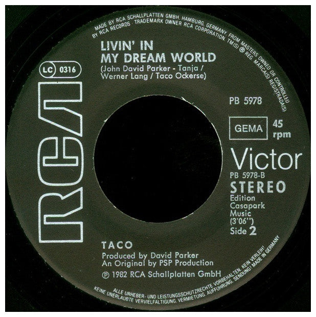 TACO - PUTTIN ON THE RITZ | 7" SINGLE USADO