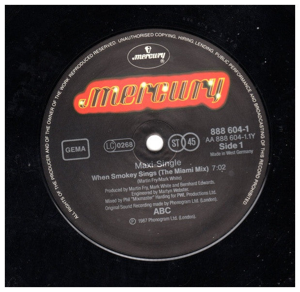ABC - WHEN SMOKING SINGS | 12" MAXI SINGLE VINILO USADO