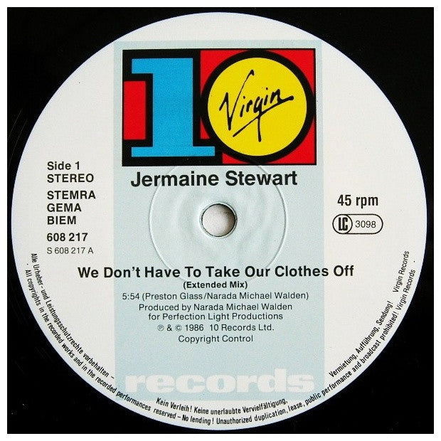 JERMAINE STEWART - WE DON T HAVE TO TAKE OUR CLOTHES OFF | 12" MAXI SINGLE VINILO USADO