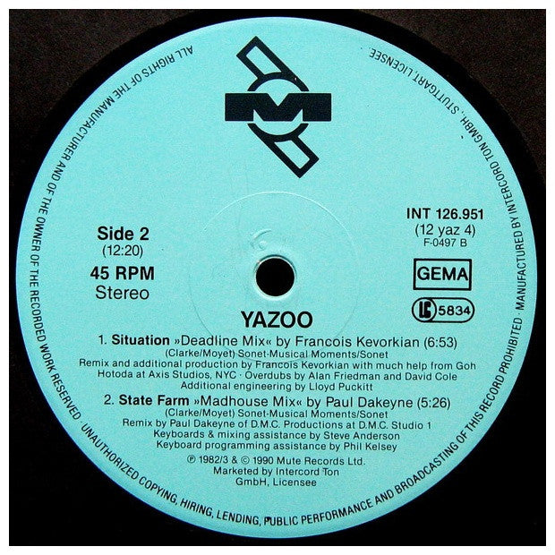 YAZOO - SITUATION (REMIX) | 12" MAXI SINGLE VINILO USADO
