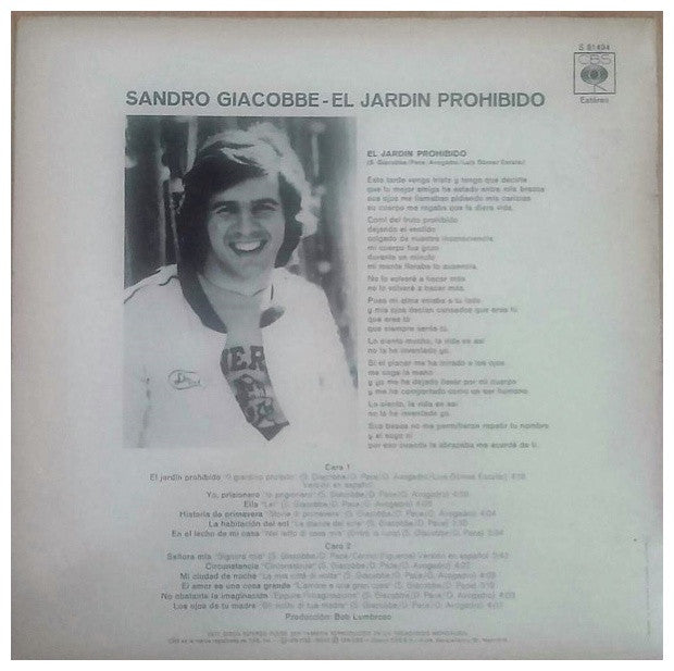 SANDRO GIACOBBE - EL JARDIN PROHIBIDO | VINILO USADO