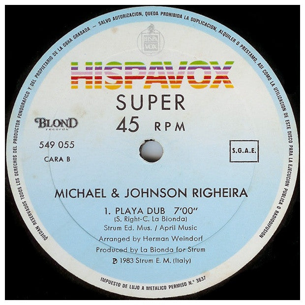 RIGHEIRA - VAMOS A LA PLAYA | 12" MAXI SINGLE VINILO USADO