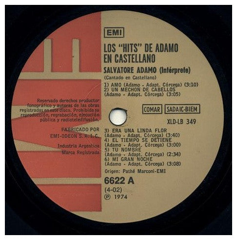 ADAMO - LOS HITS DE ADAMO EN CASTELLANO | VINILO USADO