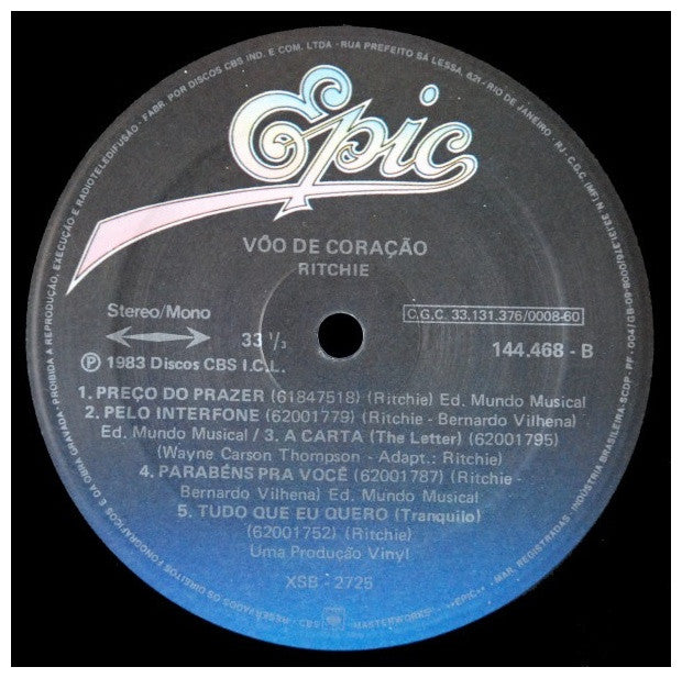 RITCHIE - VOO DE CORACAO | VINILO USADO