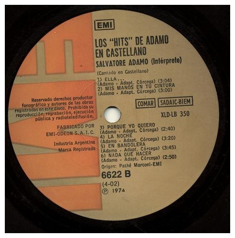 ADAMO - LOS HITS DE ADAMO EN CASTELLANO | VINILO USADO