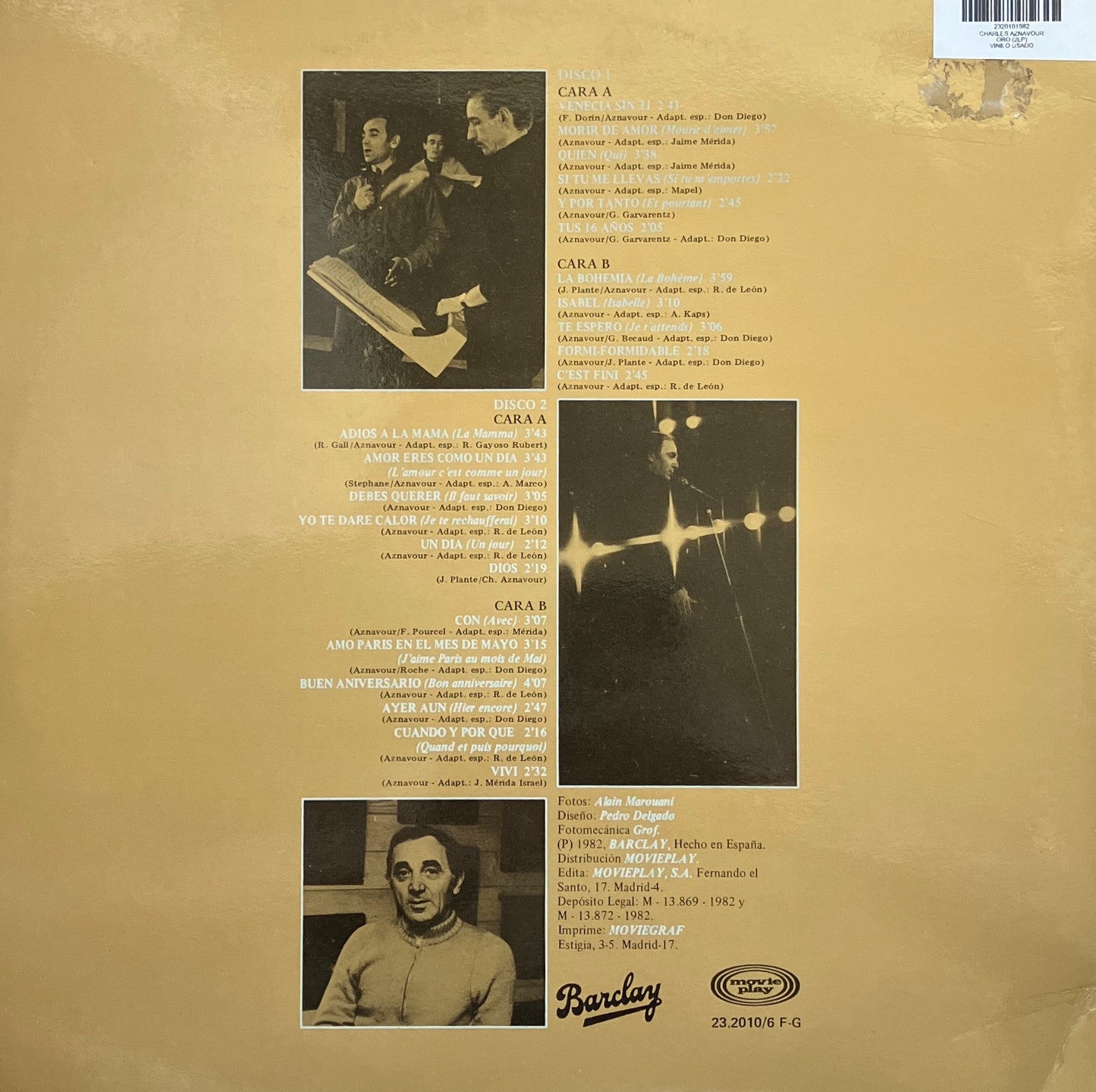 CHARLES AZNAVOUR - ORO (2LP) | VINILO USADO