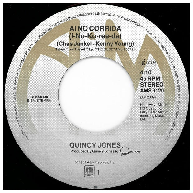 QUINCY JONES - AI NO CORRIDA | 7" SINGLE USADO