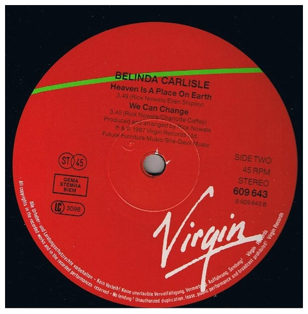 BELINDA CARLISLE - HEAVEN IS A PLACE ON EARTH | 12" MAXI SINGLE VINILO USADO