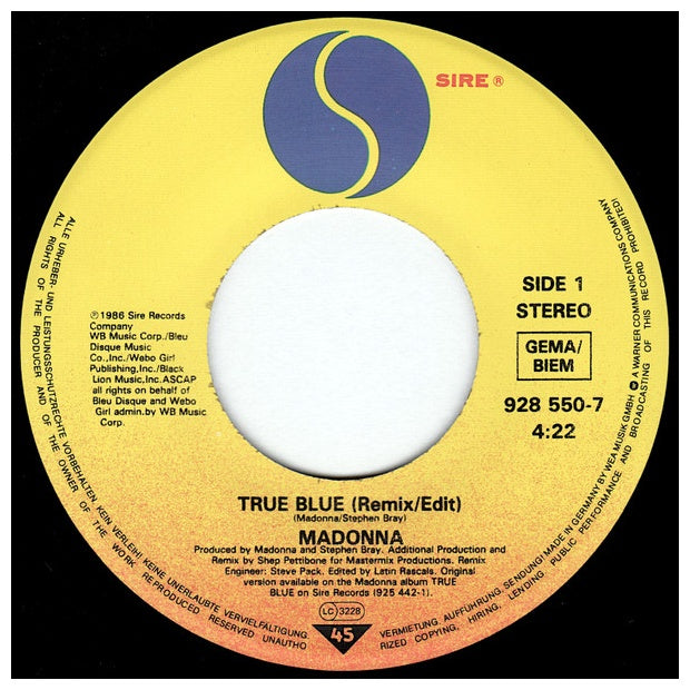 MADONNA - TRUE BLUE/HOLIDAY | 7" SINGLE USADO