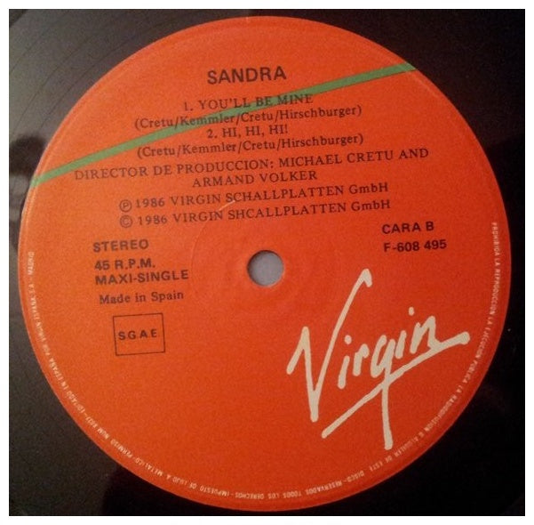 SANDRA - HI! HI! HI! | 12" MAXI SINGLE VINILO USADO