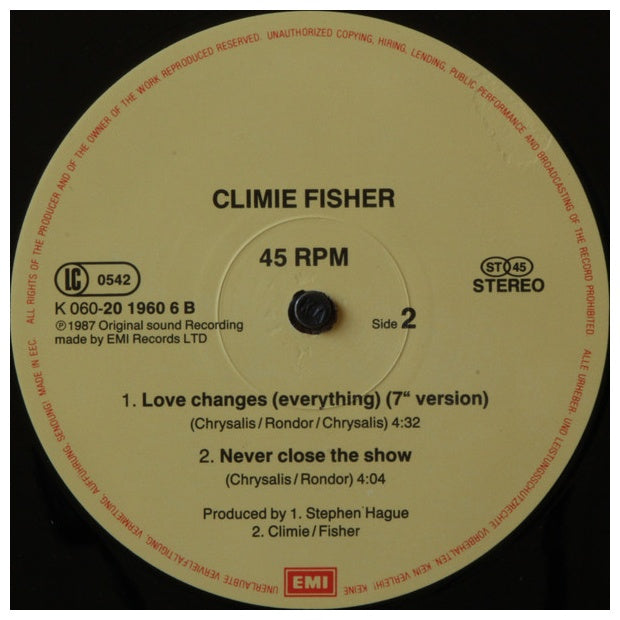 CLIMIE FISHER - LOVE CHANGES (EVERYTHING) | 12" MAXI SINGLE VINILO USADO