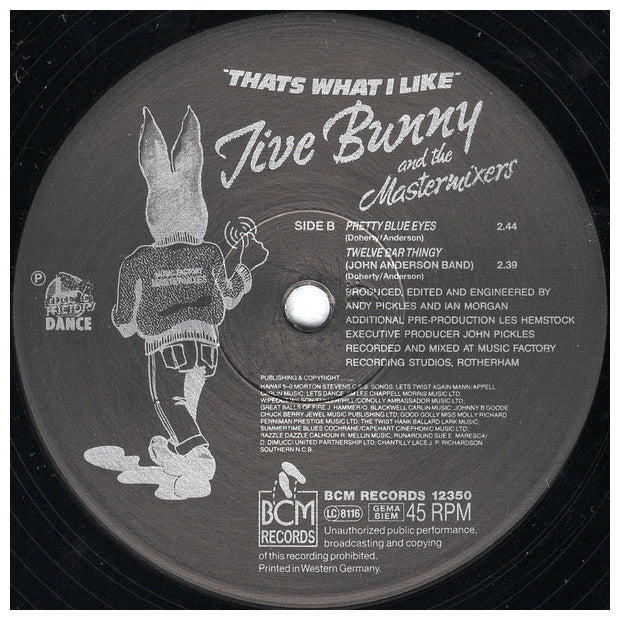 JIVE BUNNY AND THE MASTERMIXERS - THAT S WHAT I LIKE (EXTENDED TWIST MIX) | 12" MAXI SINGLE VINILO USADO