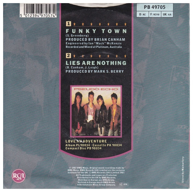 PSEUDO ECHO - FUNKY TOWN | 7" SINGLE USADO