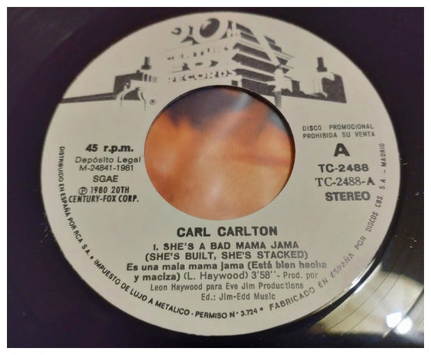 CARL CARLTON - SHE S A BAD MAMMA JAMA | 7" SINGLE USADO