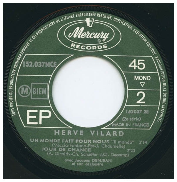 HERVE VILARD - CAPRI C EST FINI | 7" SINGLE USADO