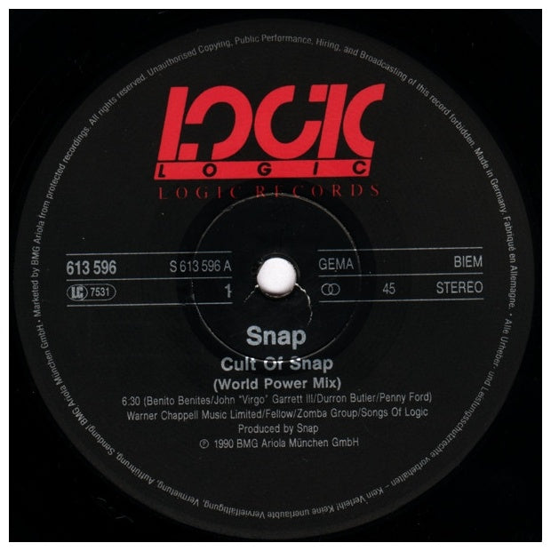 SNAP - CULT OF SNAP | 12" MAXI SINGLE VINILO USADO