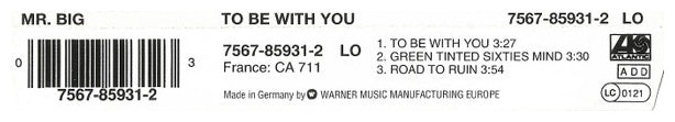 MR. BIG - TO BE WITH YOU | CD SINGLE USADO
