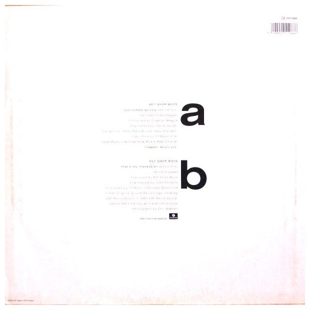 PET SHOP BOYS - LOVE COME QUICKLY | 12" MAXI SINGLE VINILO USADO