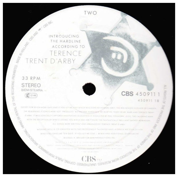 TERENCE TREN DARBY - INTRODUCING THE HARDLINE ACCORDING TO | VINILO USADO