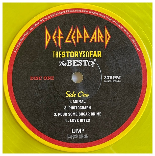 DEF LEPPARD - THE STORY SO FAR: THE BEST OF (2LP) (TRANSLUCENT ORANGE/YELLOW VINYL) | VINILO