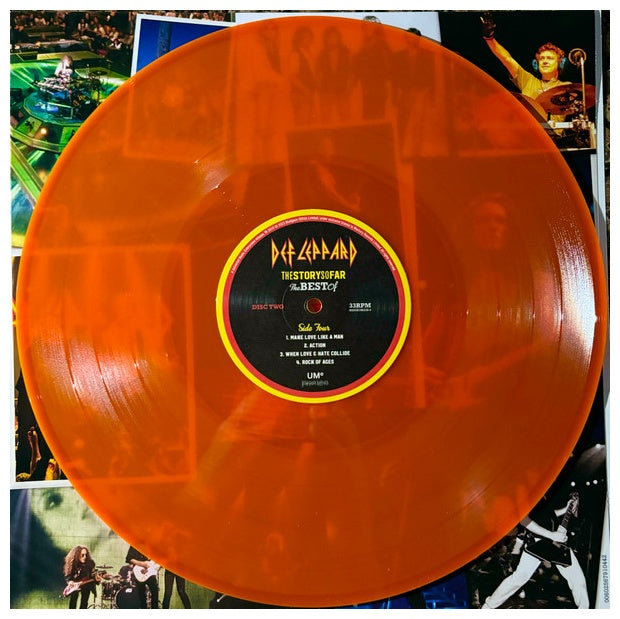 DEF LEPPARD - THE STORY SO FAR: THE BEST OF (2LP) (TRANSLUCENT ORANGE/YELLOW VINYL) | VINILO