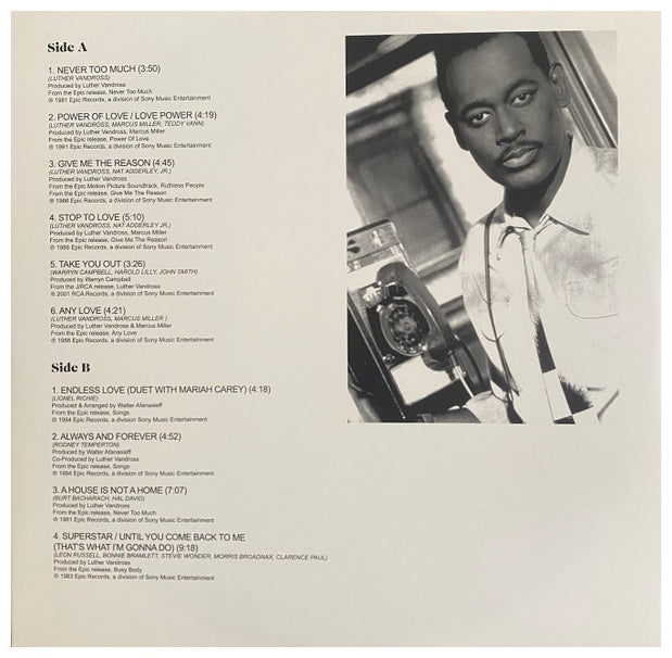 LUTHER VANDROSS - NEVER TOO MUCH: GREATEST HITS | VINILO