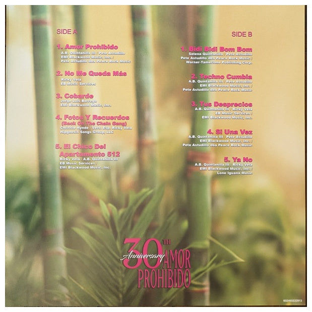 SELENA - AMOR PROHIBIDO (30 ANIVERSARIO) (TRANSLUCENT PINK VINYL) (INC. POSTER) | VINILO