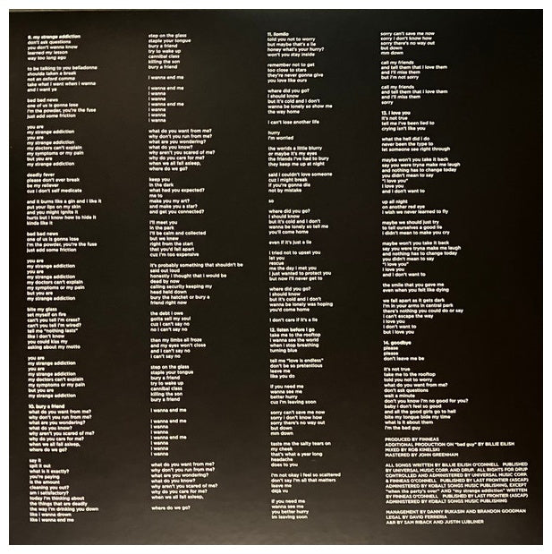 BILLIE EILISH - WHEN WE ALL FALL ASLEEP, WHERE DO WE GO? | VINILO