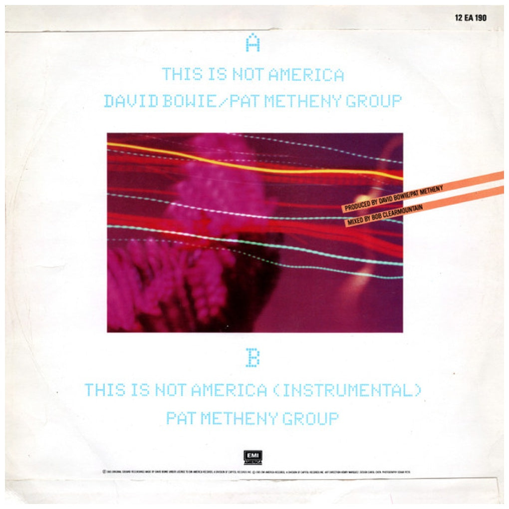 DAVID BOWIE/PAT METHENY GROUP - THIS IS NOT AMERICA | 12" MAXI SINGLE VINILO USADO