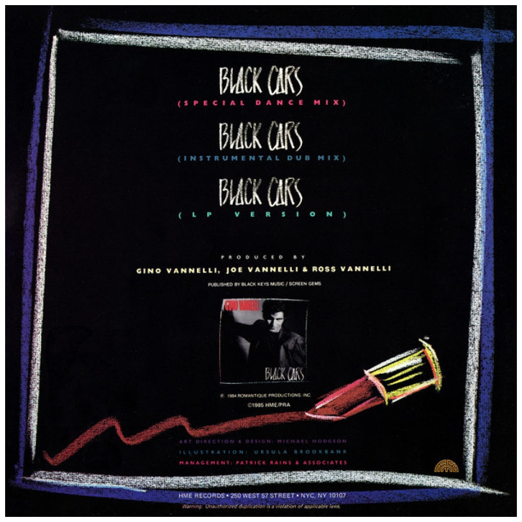 GINO VANNELLI - BLACK CARS | 12" MAXI SINGLE VINILO USADO