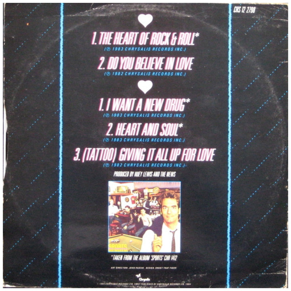 HUEY LEWIS AND THE NEWS - HEART OF ROCK AND ROLL/DO YOU BELIEVE IN LOVE | 12" MAXI SINGLE VINILO