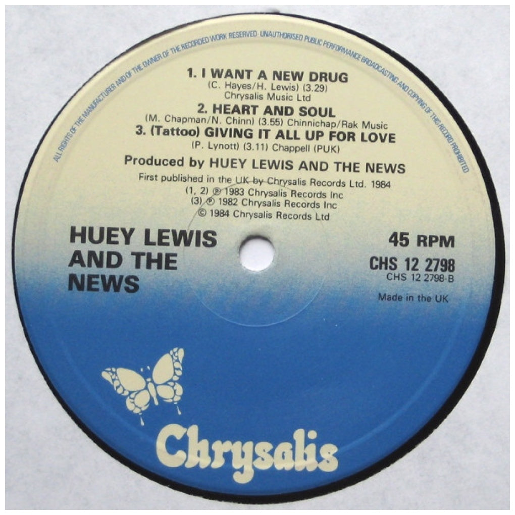 HUEY LEWIS AND THE NEWS - HEART OF ROCK AND ROLL/DO YOU BELIEVE IN LOVE | 12" MAXI SINGLE VINILO