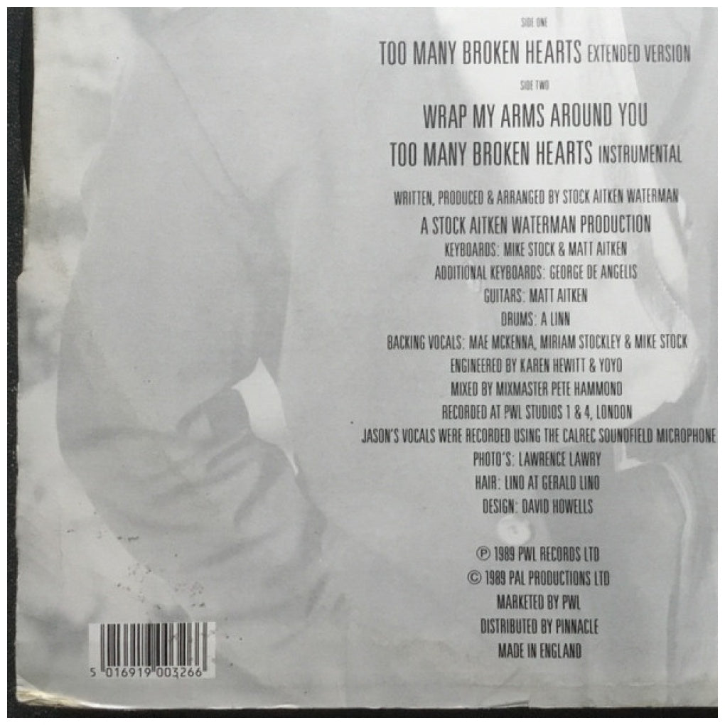 JASON DONOVAN - TOO MANY BROKEN HEARTS | 12" MAXI SINGLE VINILO USADO