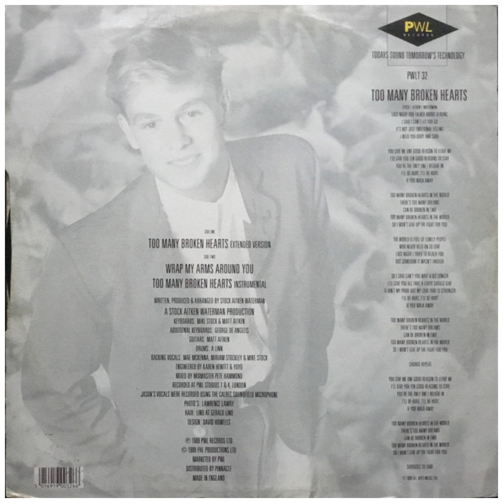 JASON DONOVAN - TOO MANY BROKEN HEARTS | 12" MAXI SINGLE VINILO USADO