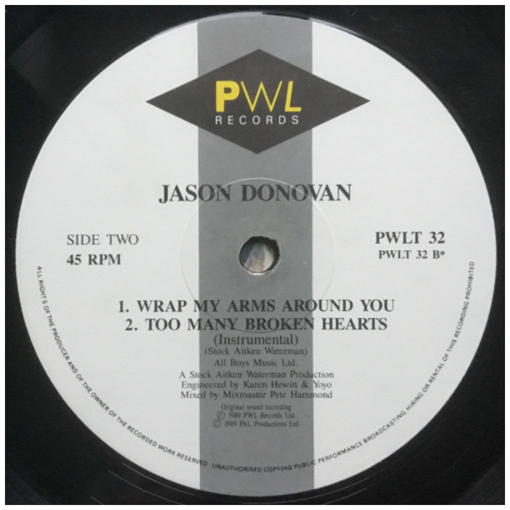 JASON DONOVAN - TOO MANY BROKEN HEARTS | 12" MAXI SINGLE VINILO USADO