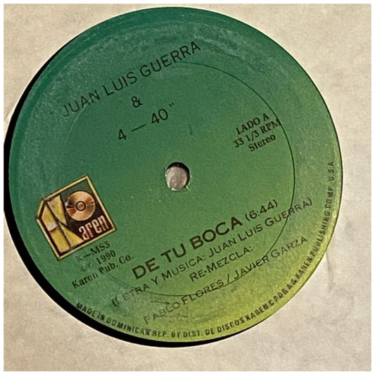 JUAN LUIS GUERRA - LA BILIRRUBINA/DE TU BOCA | 12" MAXI SINGLE VINILO USADO