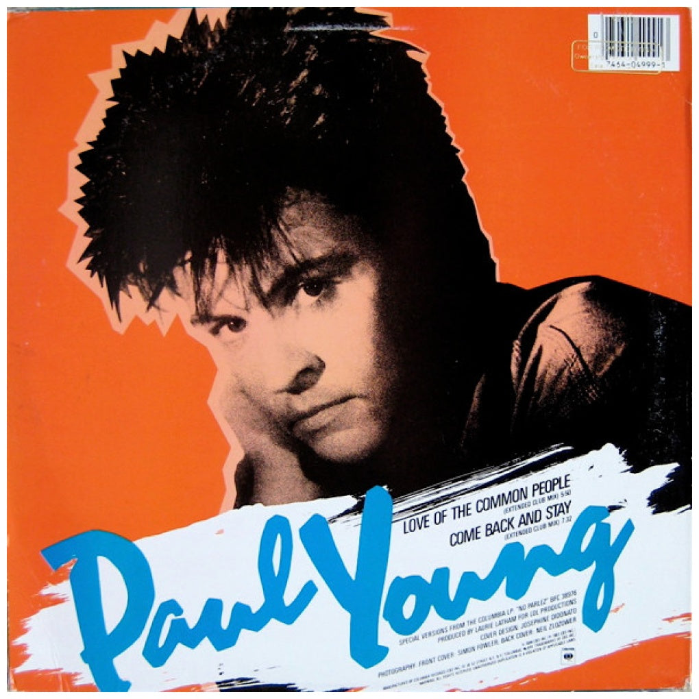PAUL YOUNG - LOVE OF THE COMMON PEOPLE/COME BACK AND STAY (EXTENDED VERSIONS) (PROMO COPY) | 12" MAXI SINGLE VINILO USADO
