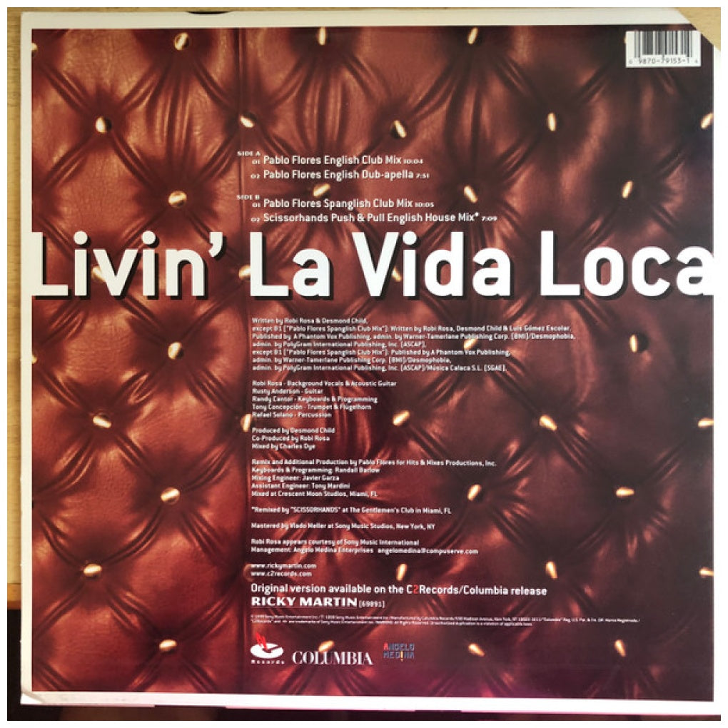 RICKY MARTIN - LIVIN' LA VIDA LOCA | 12" MAXI SINGLE VINILO USADO