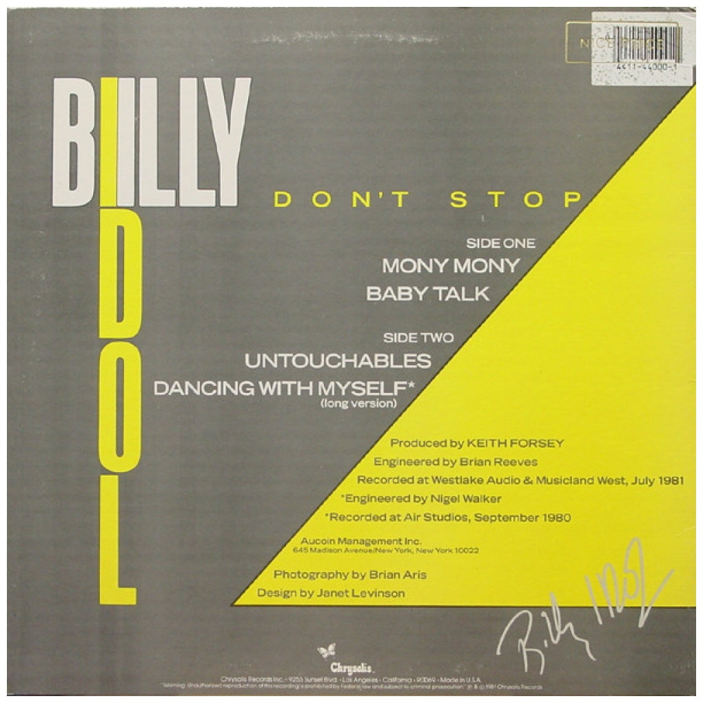 BILLY IDOL - DON'T STOP | VINILO USADO