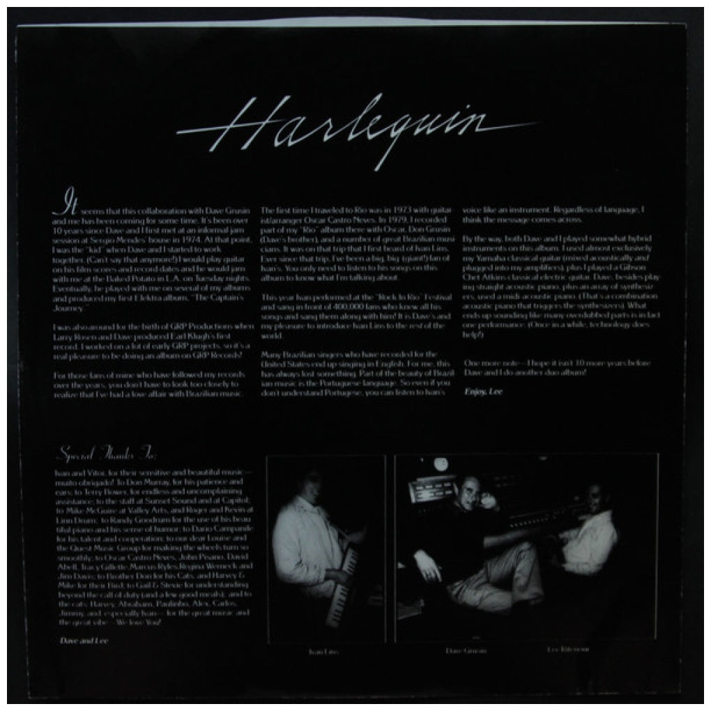 DAVE GRUSIN & LEE RITENOUR - HARLEQUIN (VDE-NUEVO/SELLADO) | VINILO