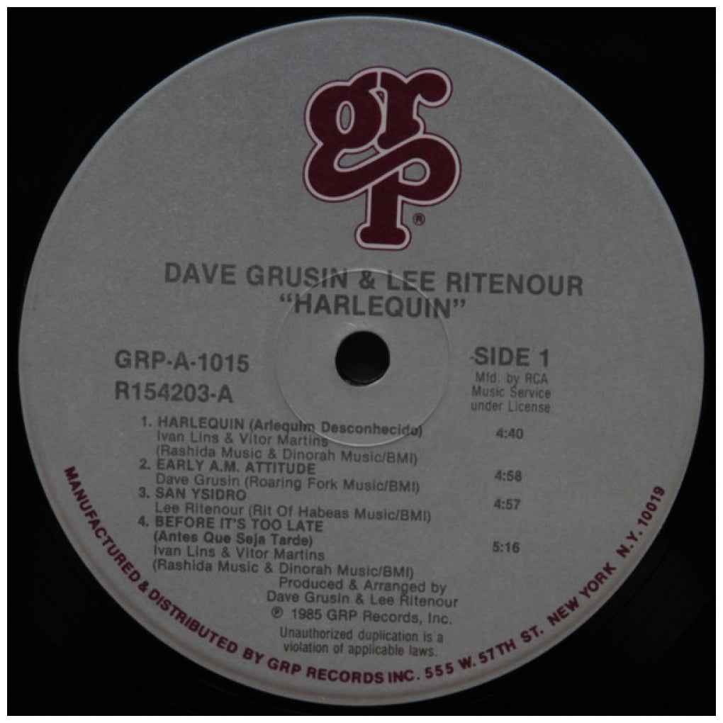 DAVE GRUSIN & LEE RITENOUR - HARLEQUIN (VDE-NUEVO/SELLADO) | VINILO