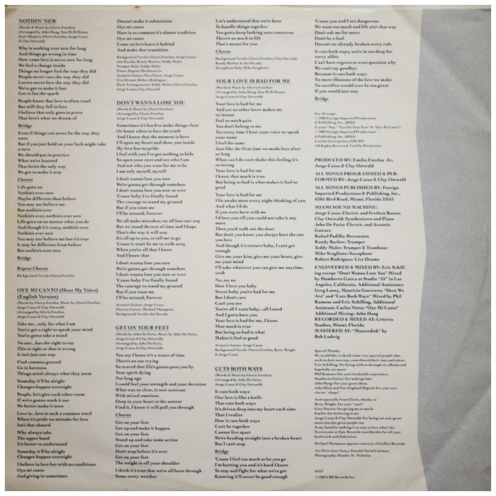GLORIA ESTEFAN - CUTS BOTH WAYS | VINILO USADO