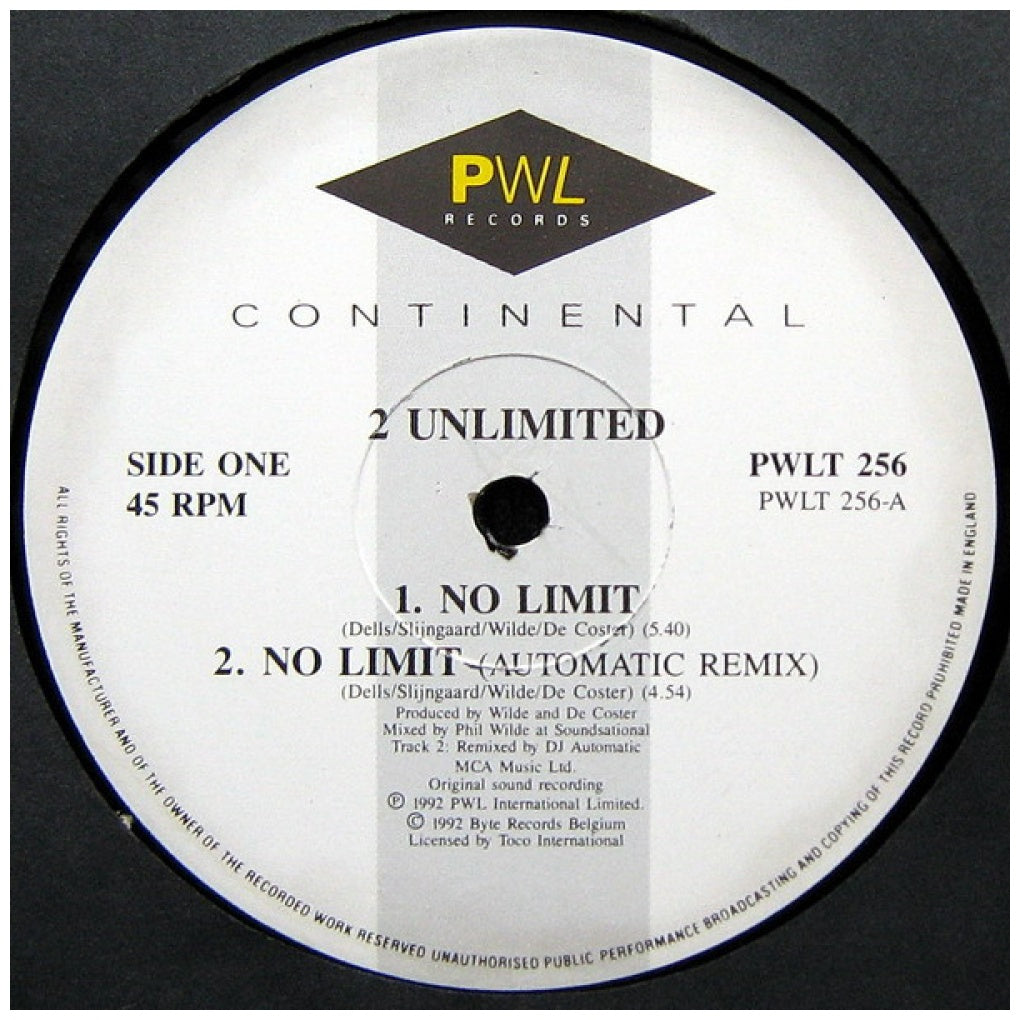 2 UNLIMITED - NO LIMIT | 12" MAXI SINGLE VINILO USADO