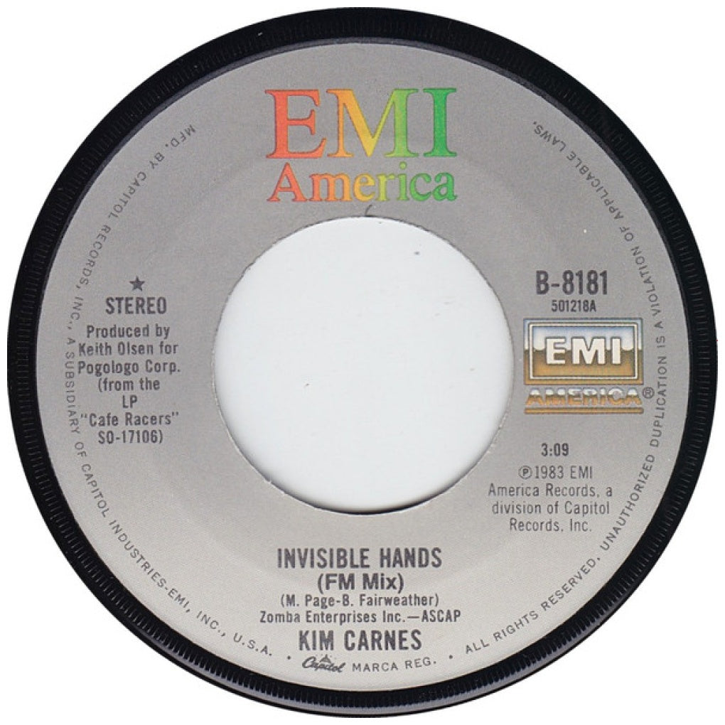 KIM CARNES - INVISIBLE HANDS | 7" SINGLE USADO