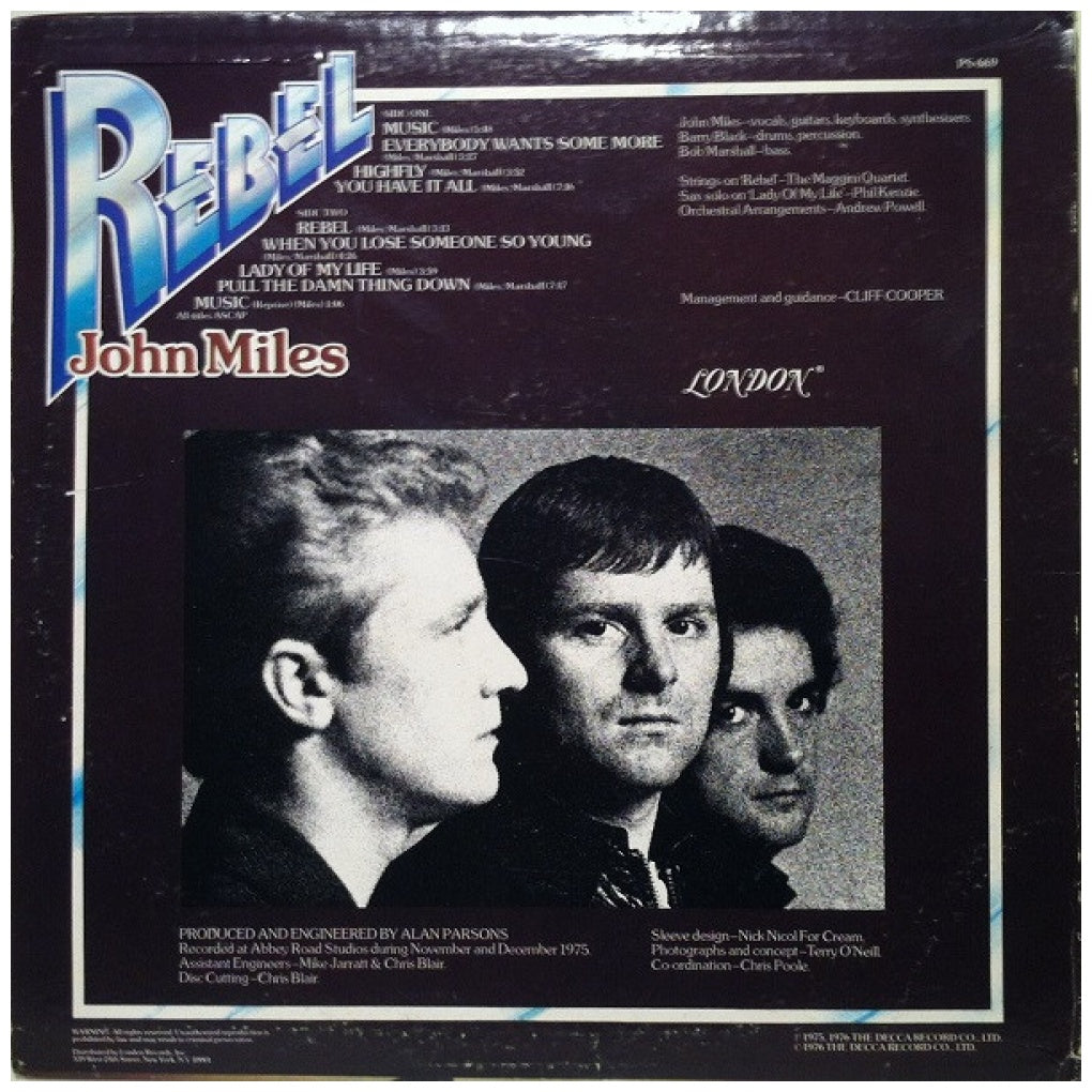JOHN MILES - REBEL | VINILO USADO