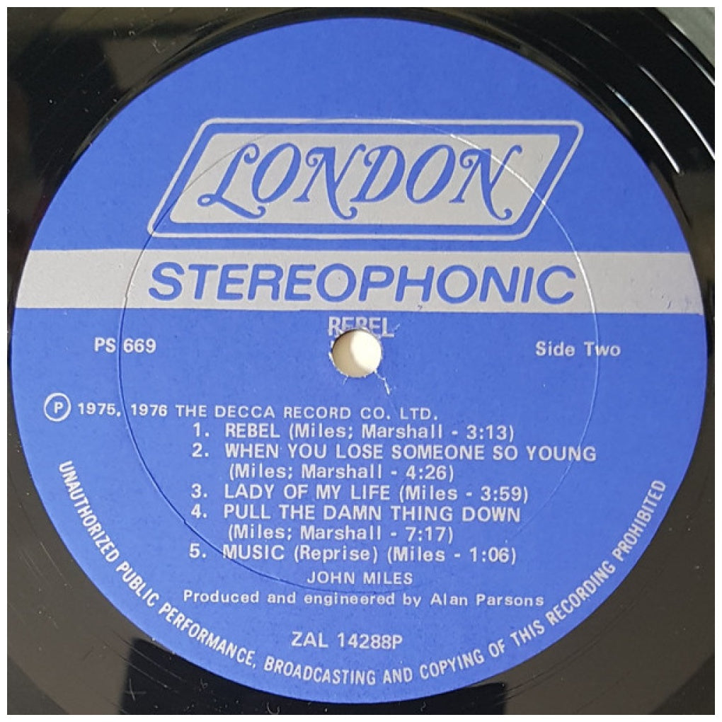 JOHN MILES - REBEL | VINILO USADO